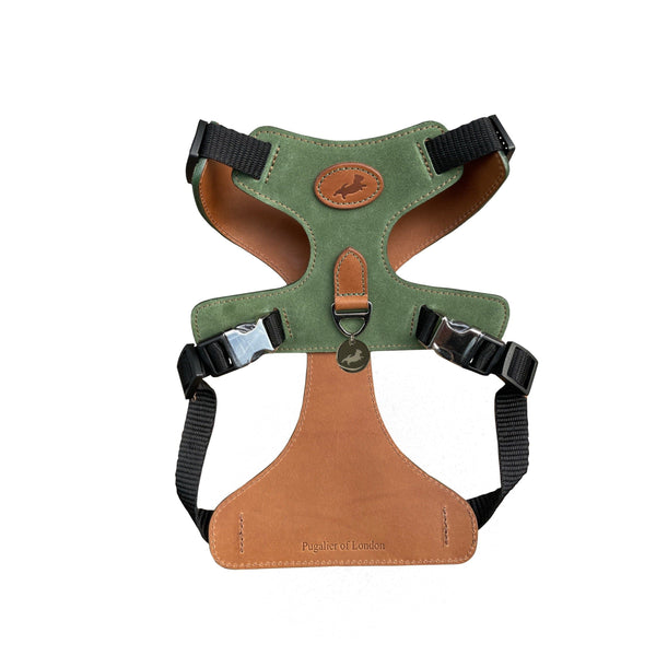 Harness Green Leather Dog Harness