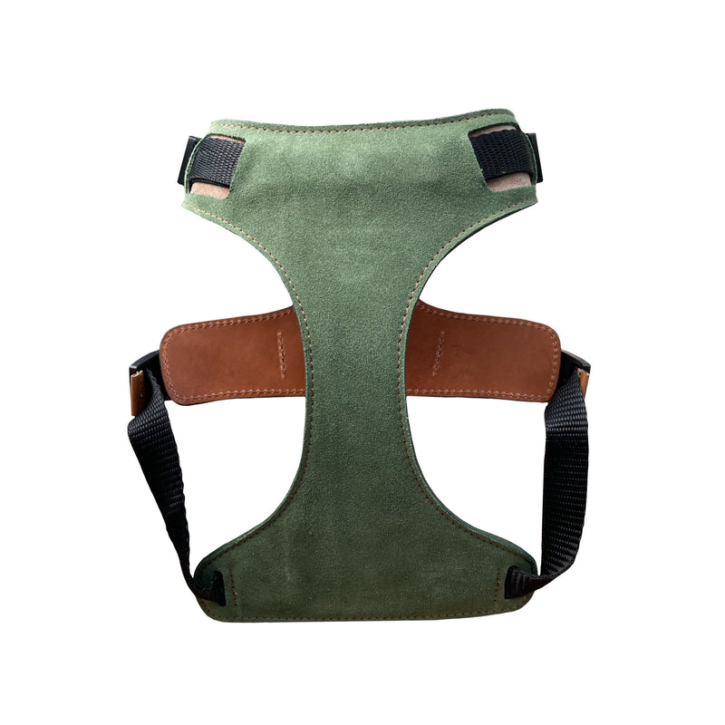 Harness Green Leather Dog Harness