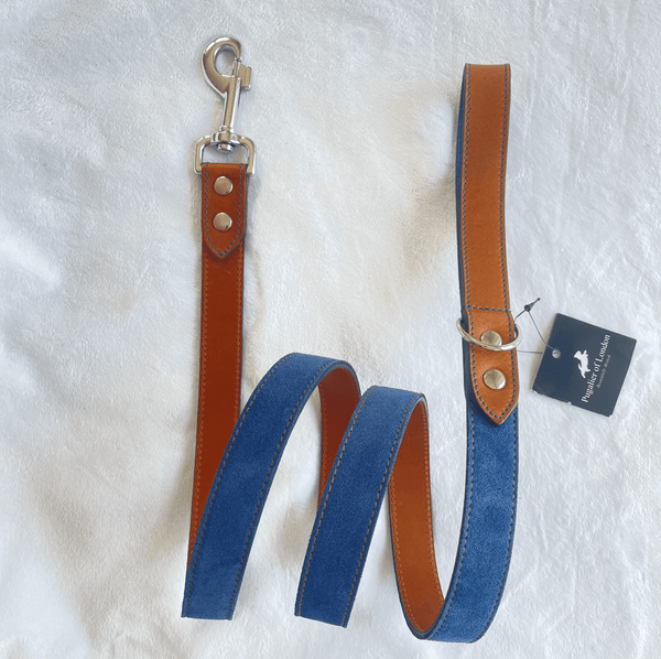 Lead Blue Leather Dog Lead