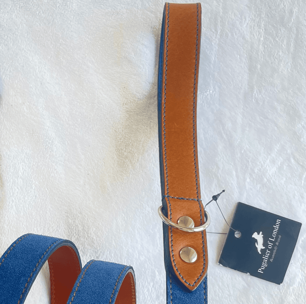 Lead Blue Leather Dog Lead