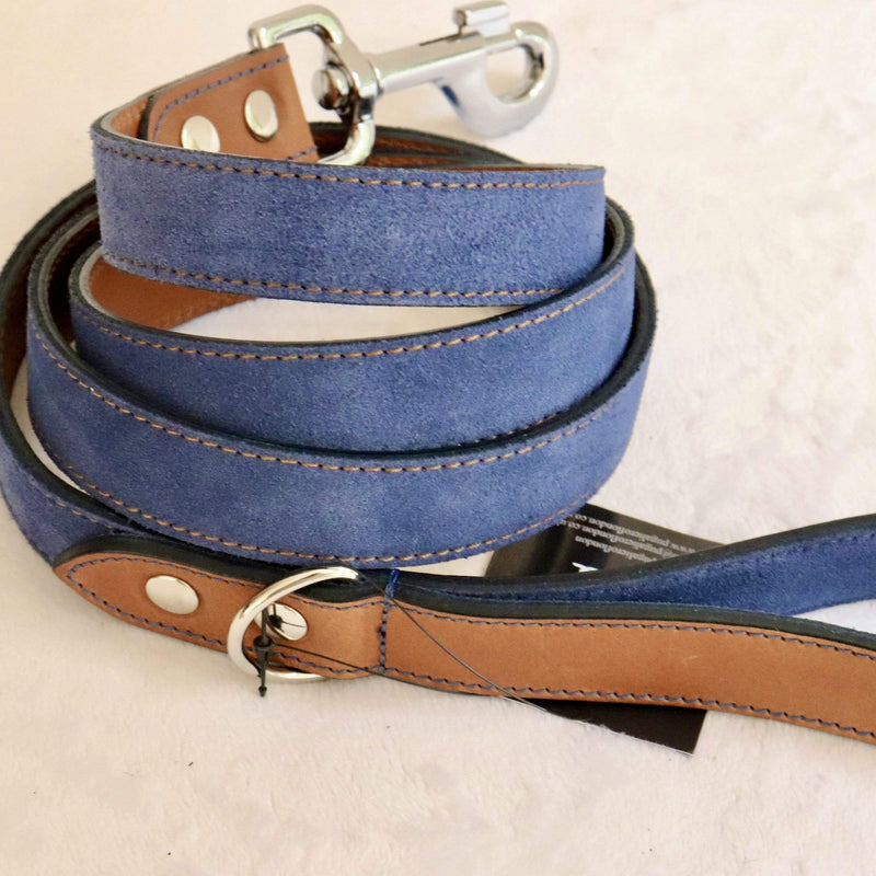 Lead Blue Leather Dog Lead