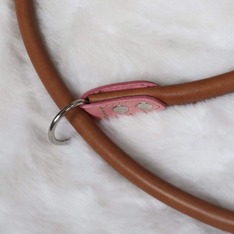 Lead Bubblegum Pink Pink Rolled Leather Slip Lead