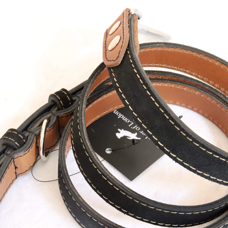 Lead Soft Black Leather Dog Lead