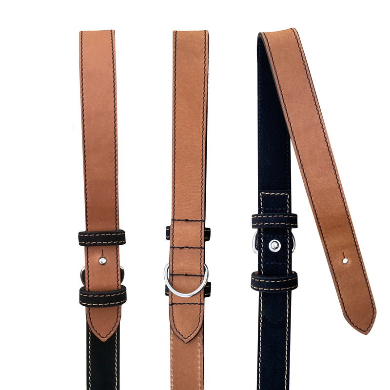 Lead Soft Black Leather Dog Lead