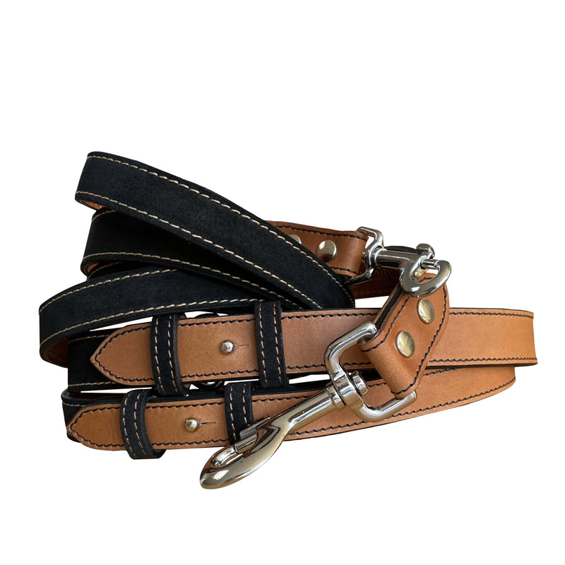Lead Soft Black Leather Dog Lead
