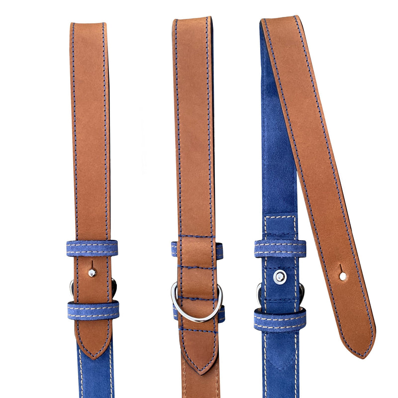 Lead Soft Blue Leather Dog Lead