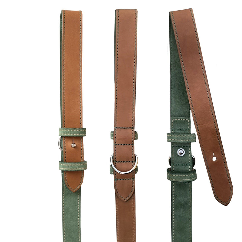Lead Soft Green Leather Dog Lead