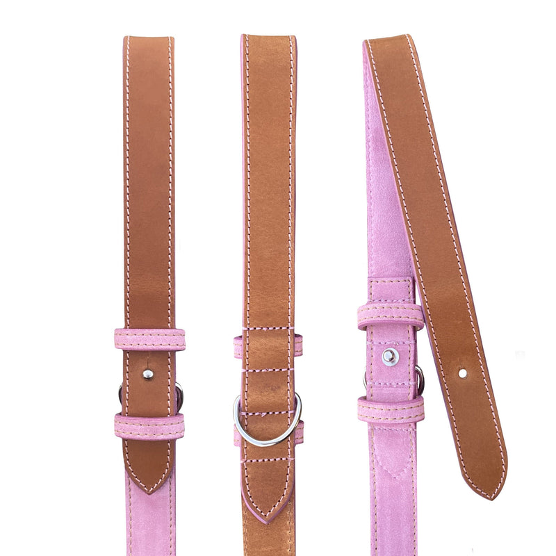 Lead Soft Pink Leather Dog Lead