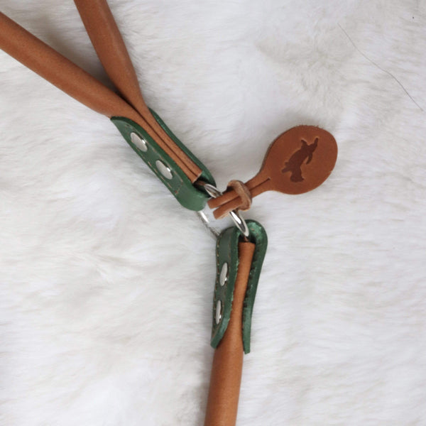 Lead Wimbledon Green Green Rolled Leather Slip Lead