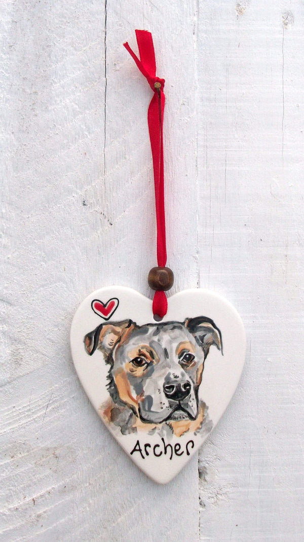 Personalised Dog Portrait Hanging Decoration