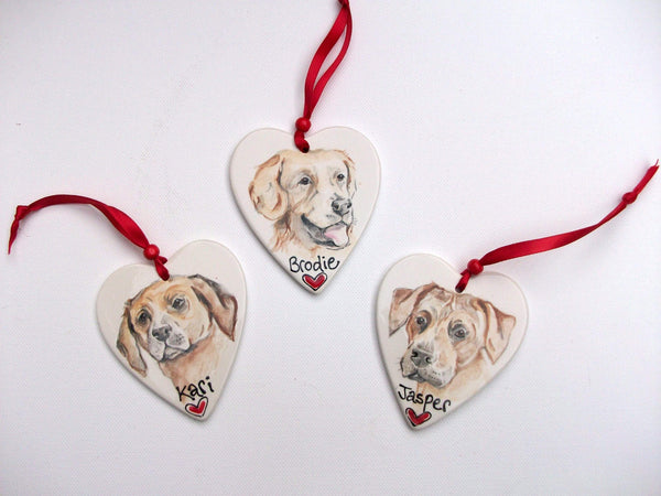 Personalised Dog Portrait Hanging Decoration