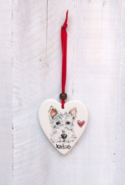 Personalised Dog Portrait Hanging Decoration