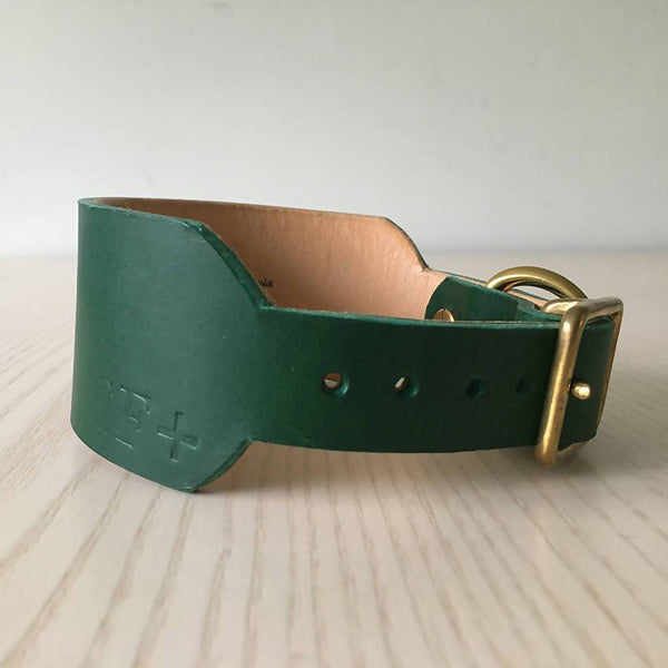 Dog Collar Forest Green Artisan Sighthound collar