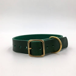 Dog Collar Puppy/sml breed Forest Green Artisan collar