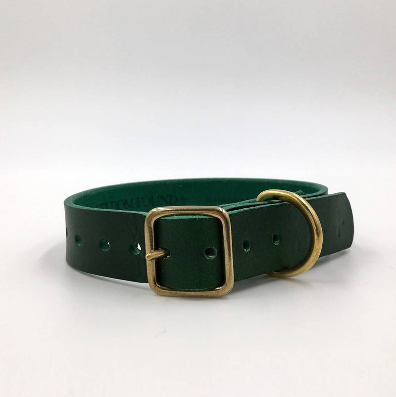 Dog Collar Puppy/sml breed Forest Green Artisan collar