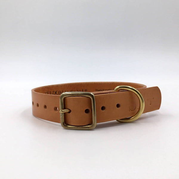 Dog Collar Puppy/sml breed Natural Tan Artisan collar