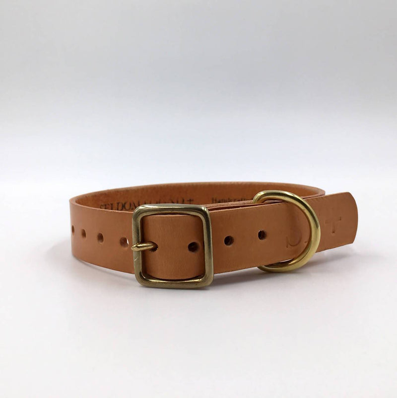 Dog Collar Puppy/sml breed Natural Tan Artisan collar