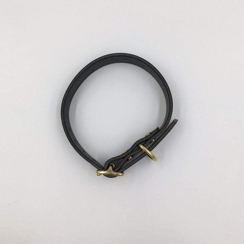 Dog Collar Puppy/sml breed Raven Black Artisan collar