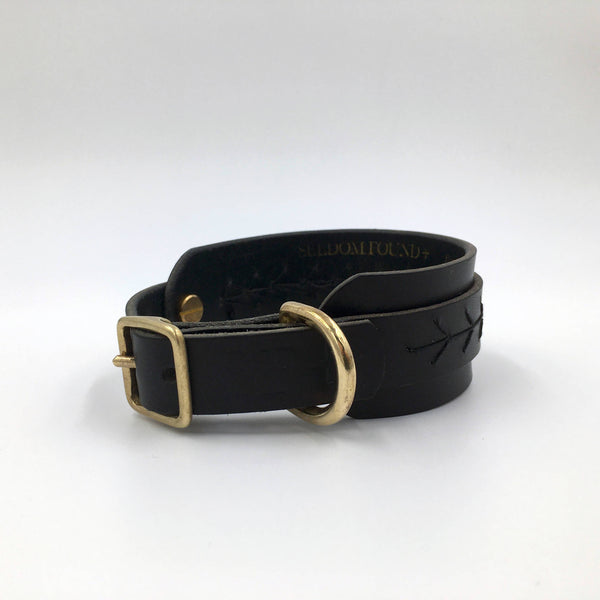 Dog Collar Raven Black Craft Iggy/Whippet collar