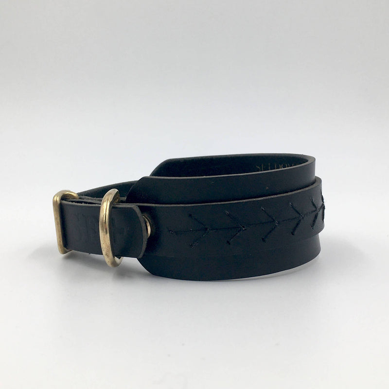 Dog Collar Raven Black Craft Iggy/Whippet collar