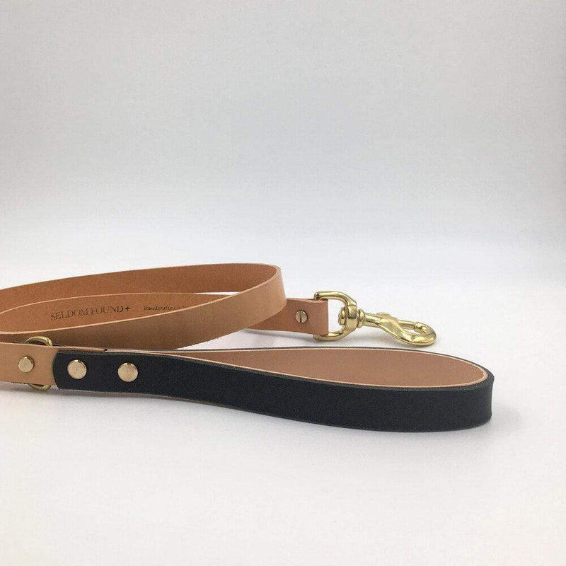 Dog Lead Raven Black and Tan Artisan lead