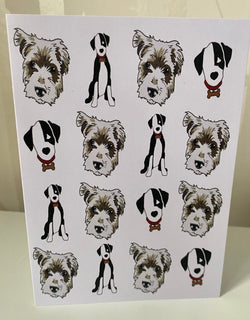 A6 Blank Card with Dog Print