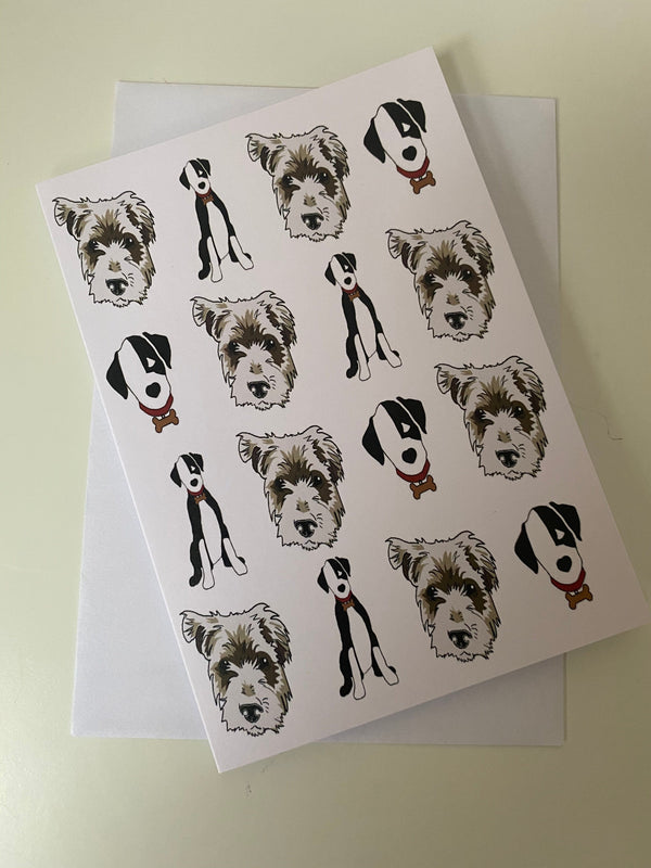 A6 Blank Card with Dog Print