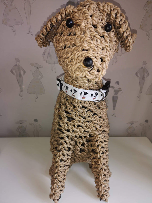 Dog Collar Border Collie Design Large Adjustable Dog Collar