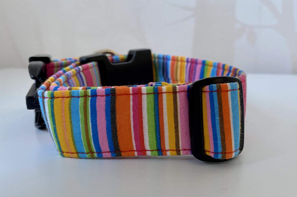 Dog Collar Small/Medium Rainbow Adjustable Dog Collar