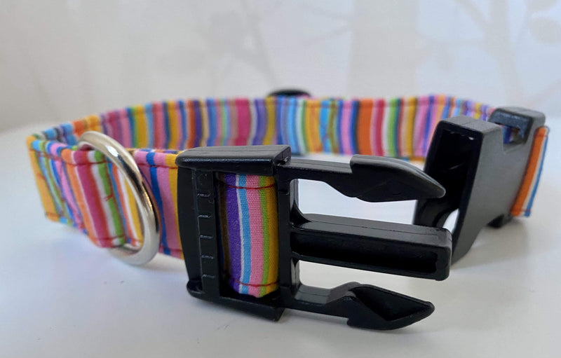 Dog Collar Small/Medium Rainbow Adjustable Dog Collar