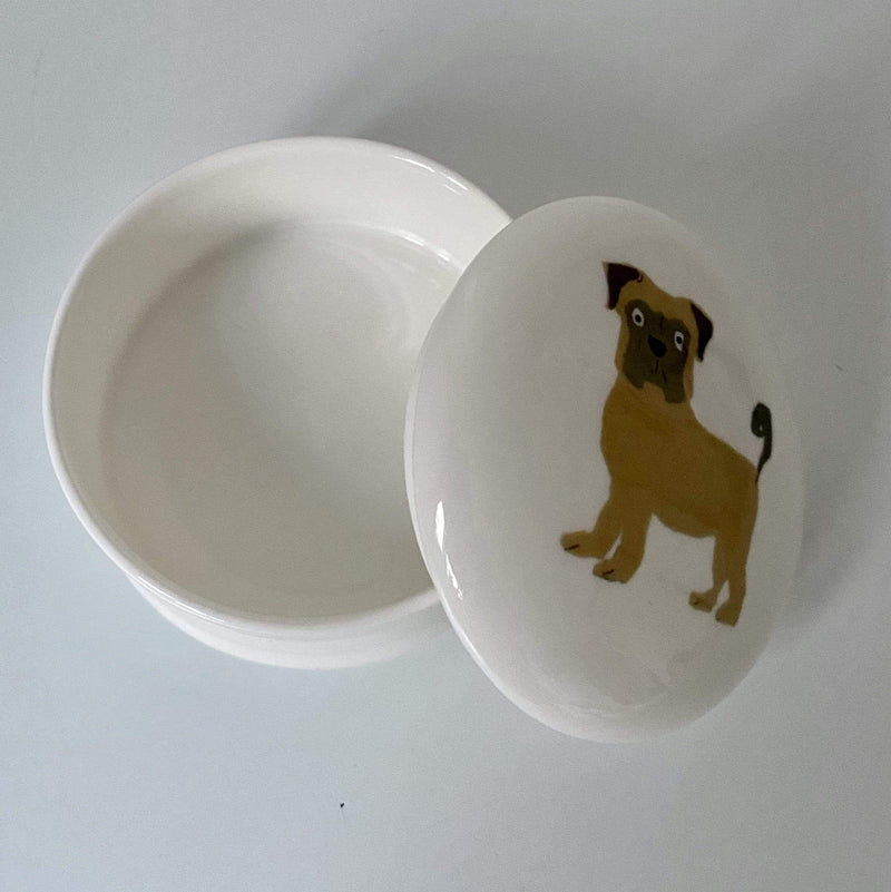Pug Jewellery Ceramic Trinket box