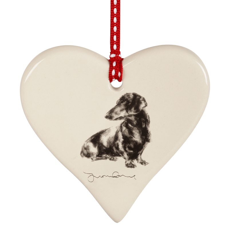 Dachshund Ceramic Hanging Heart