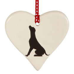 Seated Labrador Hanging Heart