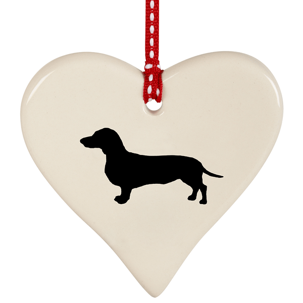 Smooth Dachshund Hanging Heart