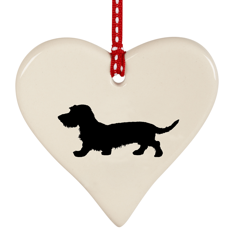 Wirehaired Dachshund Hanging Heart