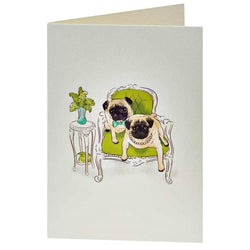 Lazy Days Pug Greetings Card