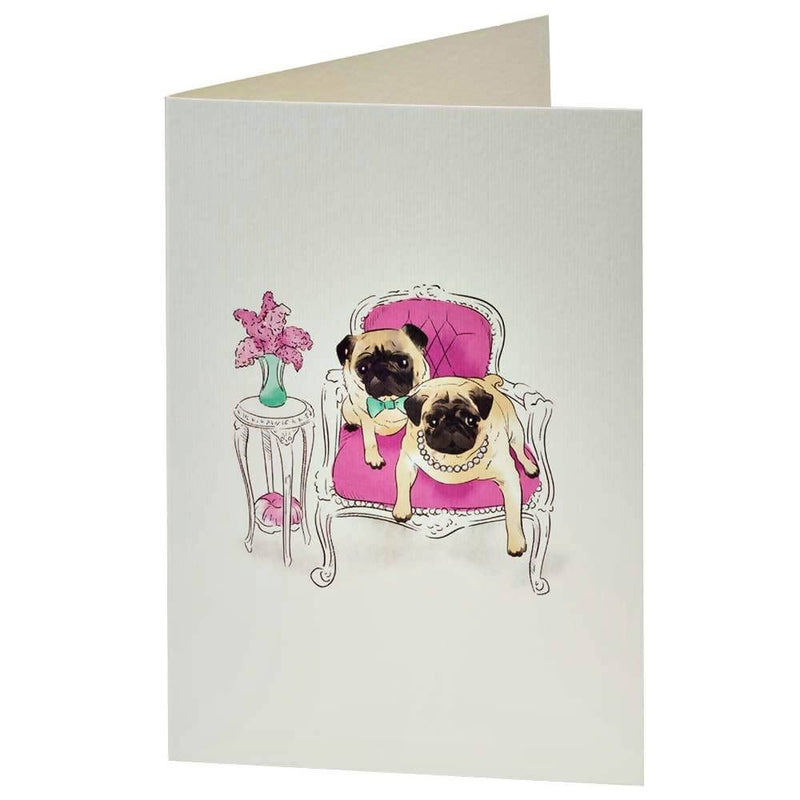 Lazy Days Pug Greetings Card