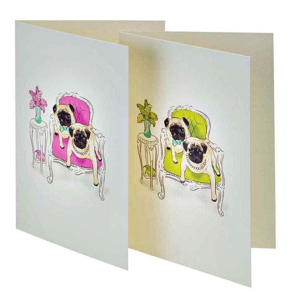 Lazy Days Pug Notelet Set