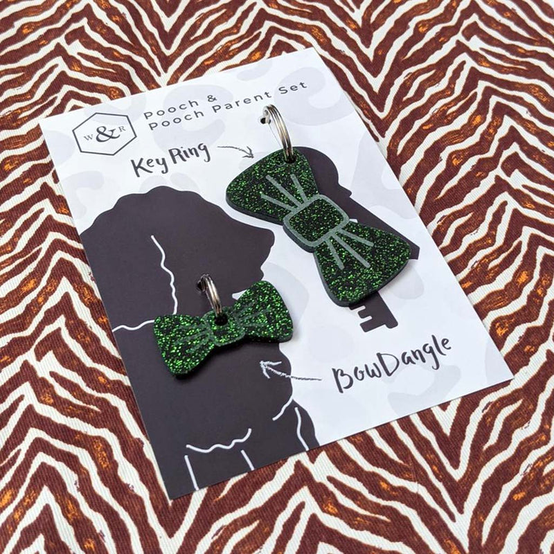 Forest Glitter Pooch & Pooch Parent BowDangle Set